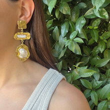 Cargar imagen en el visor de la galería, Caravanas rústicas bronce y perla