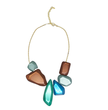Cargar imagen en el visor de la galería, Collar combinado de resina con cadena