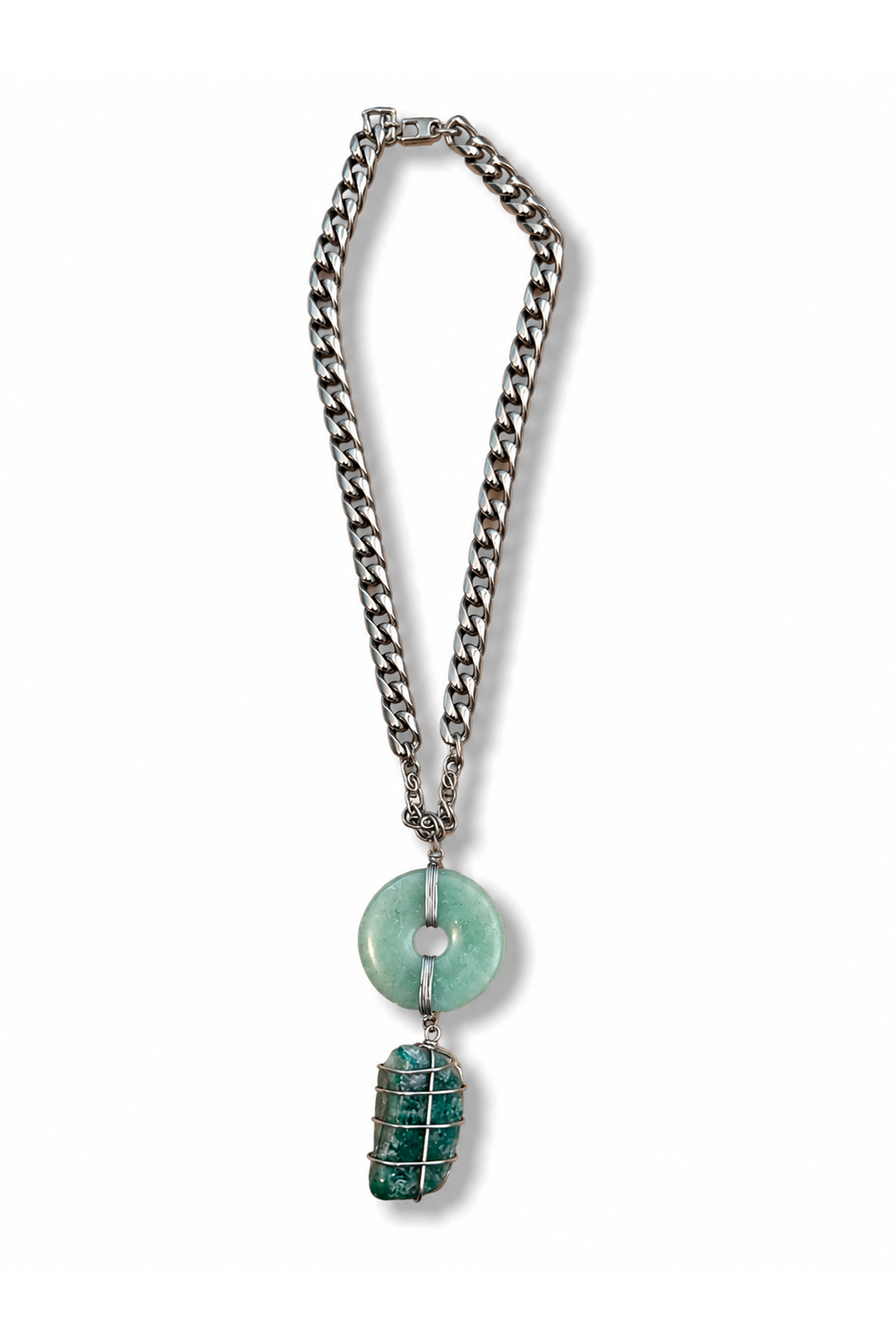 Collar ágata y piedra verde – Fahoma, bijouterie en Uruguay