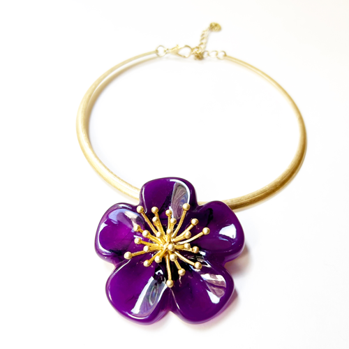 Choker flor de resina