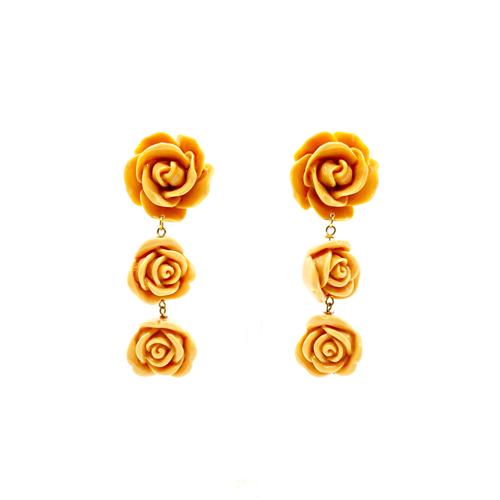 Caravanas triple flor – Fahoma, bijouterie en Uruguay