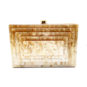 Clutch nacarado beige rosado