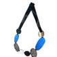 Collar de cuero azul, plateado y negro – Fahoma, bijouterie en Uruguay