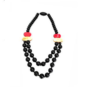 collar corto negro y beige 