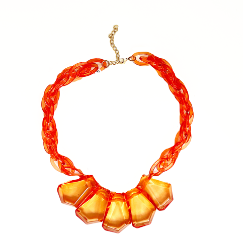 collar de resina naranja