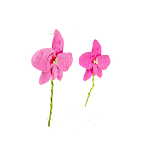 Cargar imagen en el visor de la galería, Caravanas orquídeas esmaltadas
