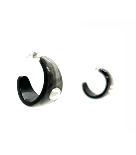 Argollas de asta con perla, vista 2 – Fahoma