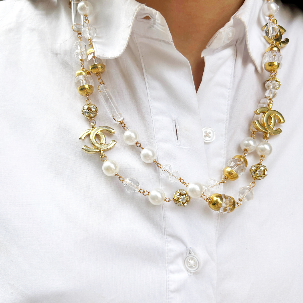 Collar C H con cristal Swarovski
