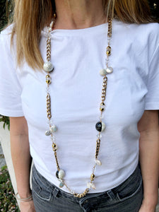 Collar perla nacar y cristal