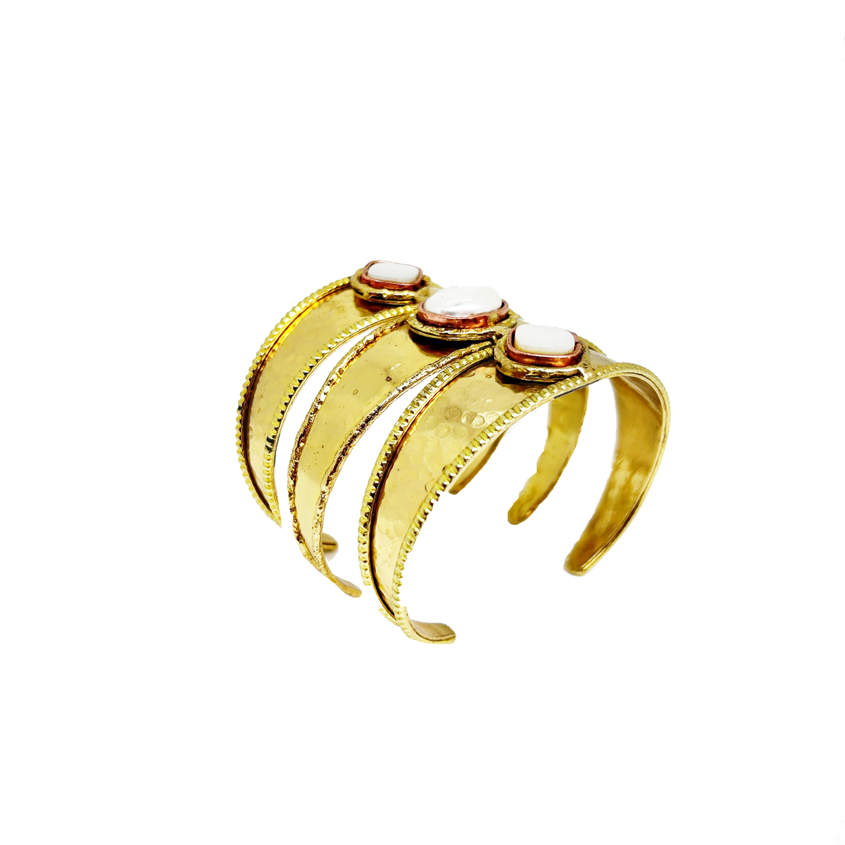 Brazalete tres cortes con piedras, vista 5 – Fahoma