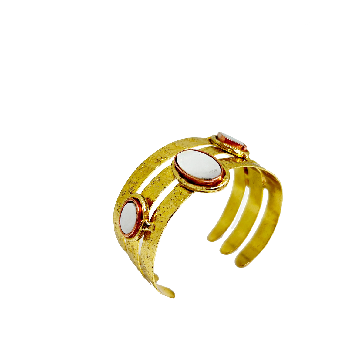 Brazalete triple con piedras, vista 3 – Fahoma