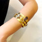 Brazalete triple con piedras, vista 5 – Fahoma