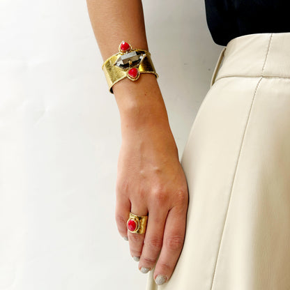 Brazalete con piedra geométrica, vista 8 – Fahoma
