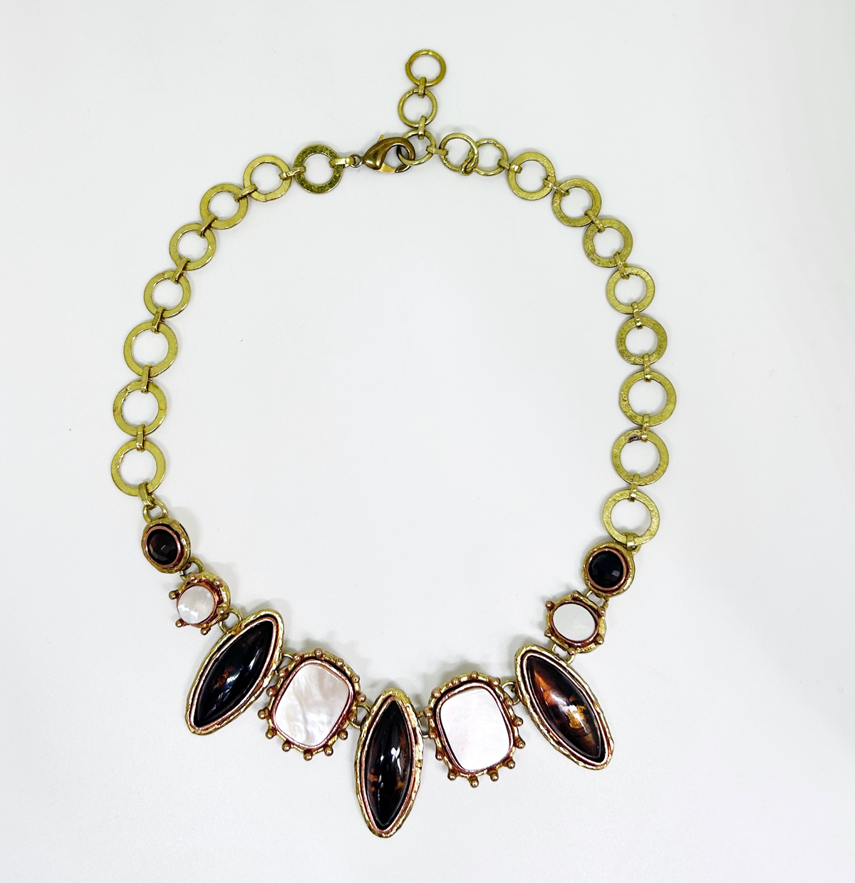 Collar navettes piedras naturales, vista 5 – Fahoma