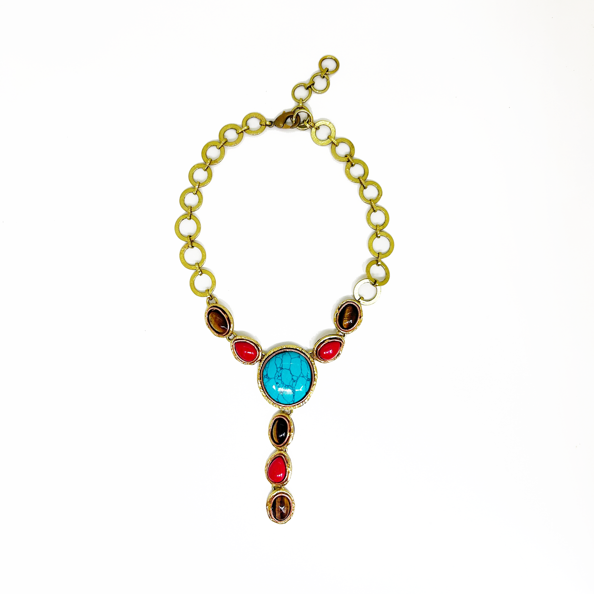 Collar corbatero piedras naturales, vista 4 – Fahoma