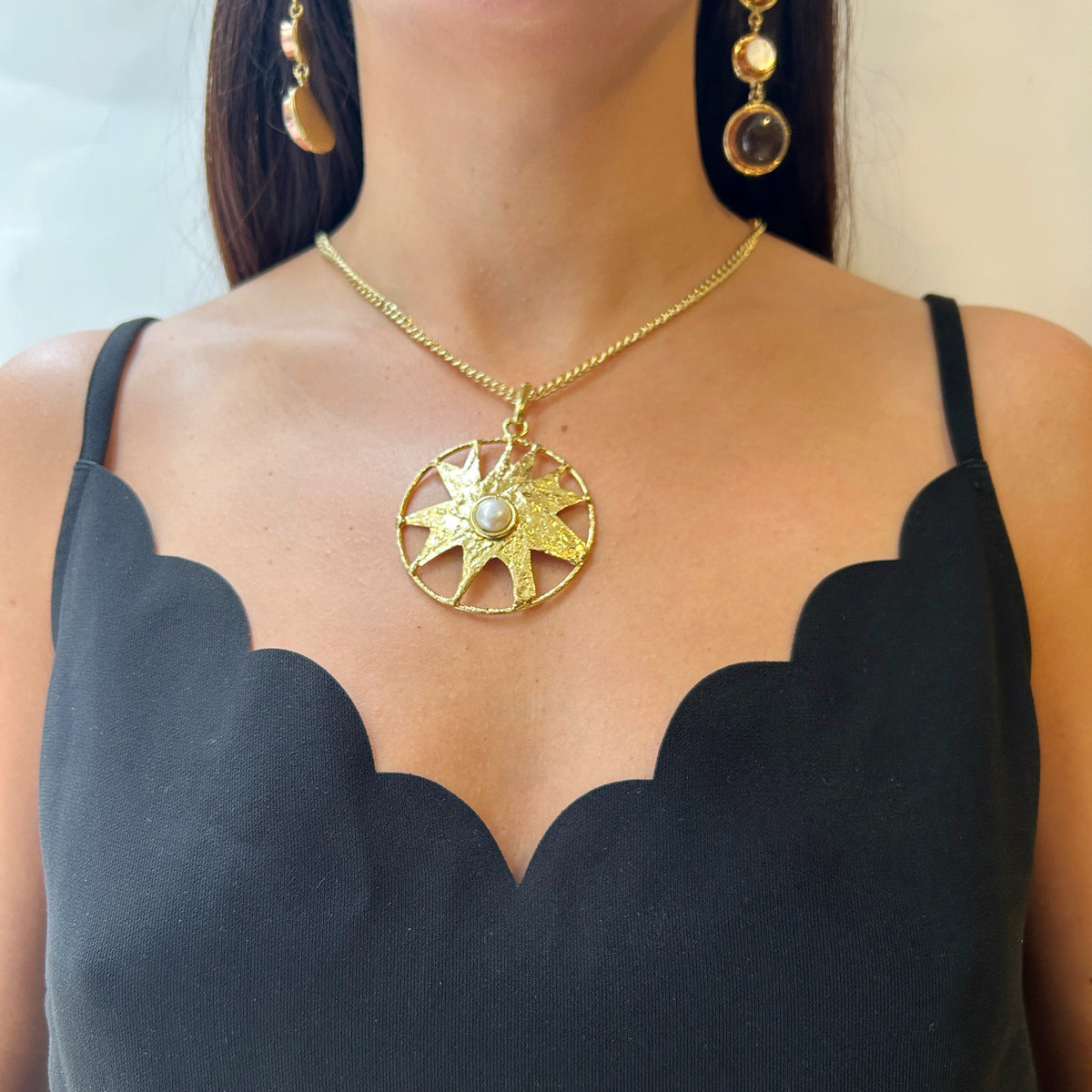 Collar dije sol con perla, vista 4 – Fahoma