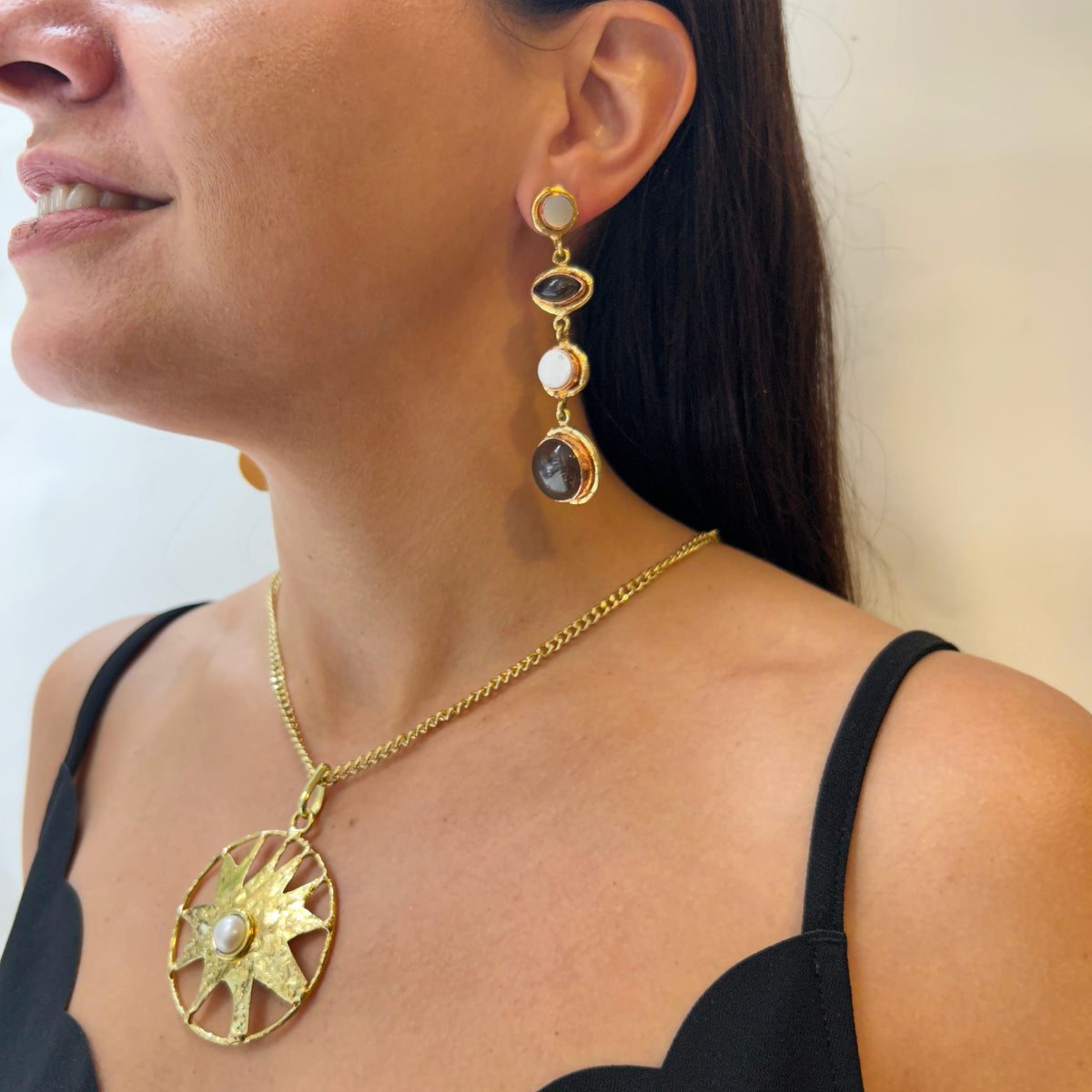 Collar dije sol con perla, vista 5 – Fahoma