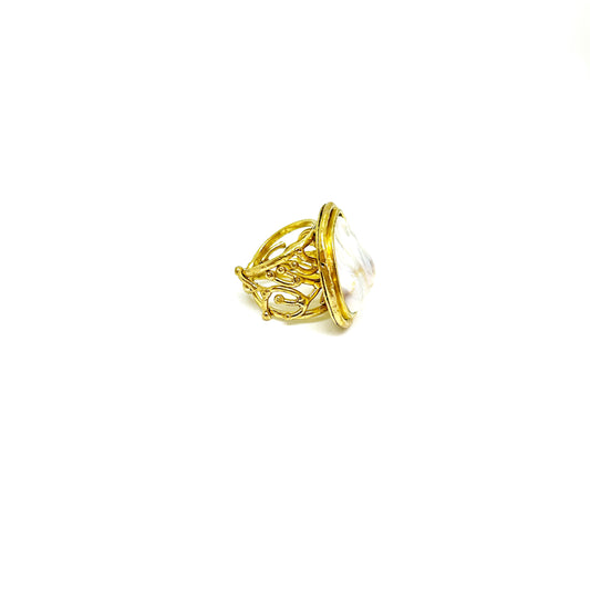 Anillo perla barroca, vista 2 – Fahoma