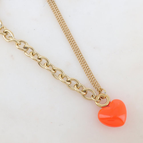 Collar dije corazón esmaltado, vista 2 – Fahoma