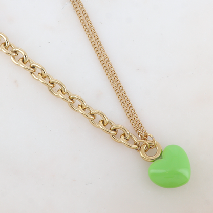 Collar dije corazón esmaltado – Fahoma, bijouterie en Uruguay