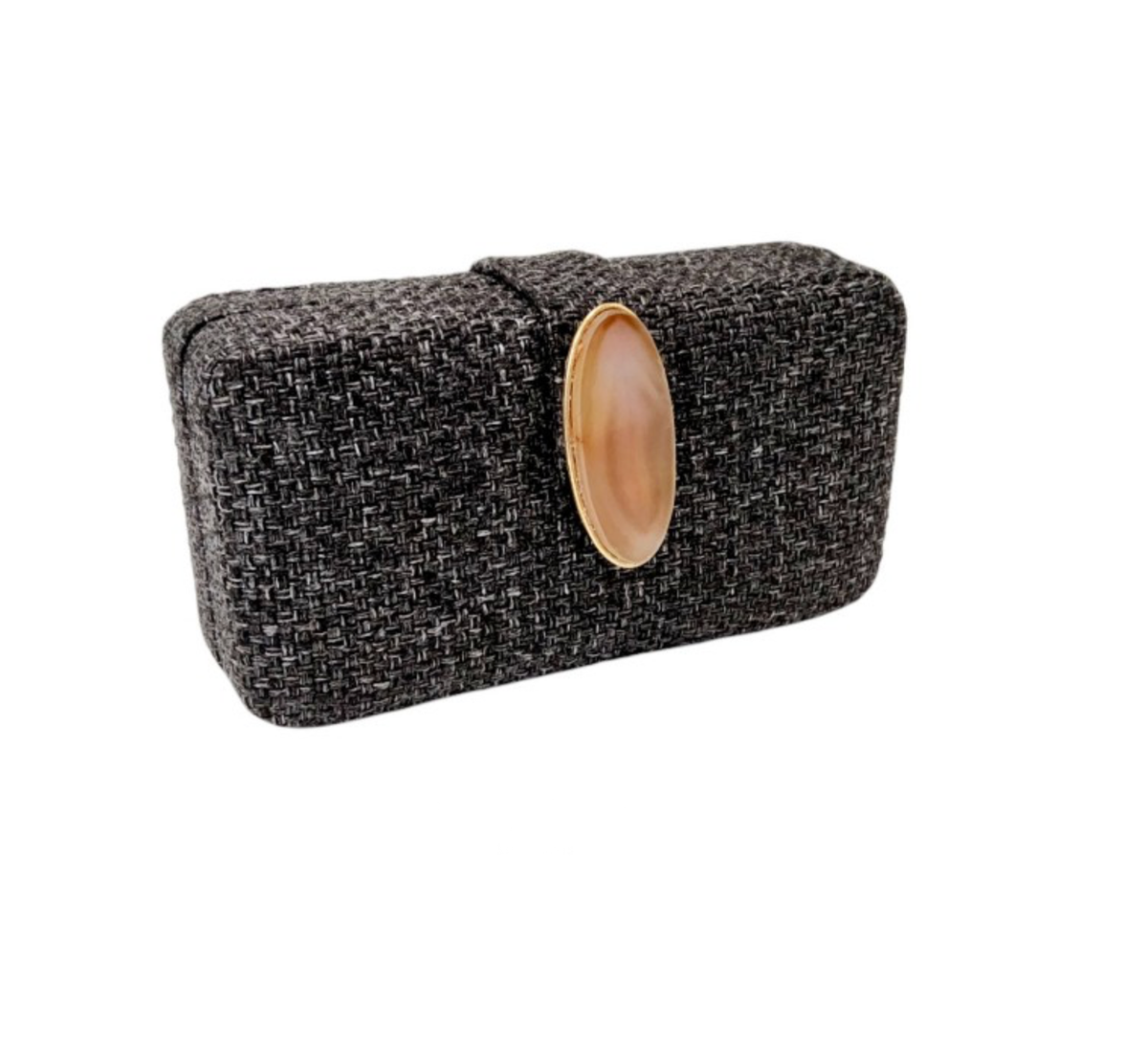 Clutch tejido con piedra – Fahoma, bijouterie en Uruguay