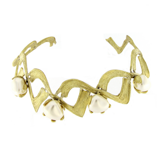 Choker entrelazado con perlas, vista 2 – Fahoma