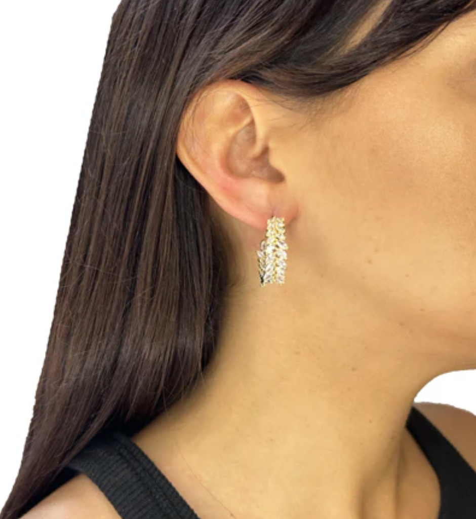 Argollas espiga de zirconia, vista 3 – Fahoma
