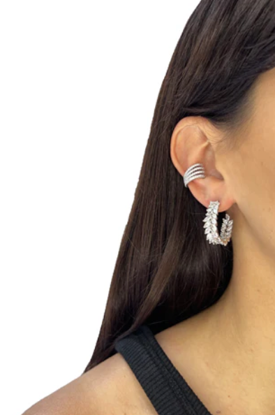 Argollas espiga de zirconia, vista 2 – Fahoma