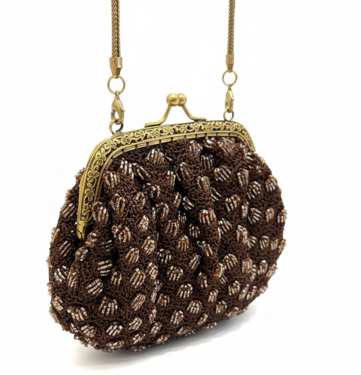 Bolso tejido marrón, vista 2 – Fahoma
