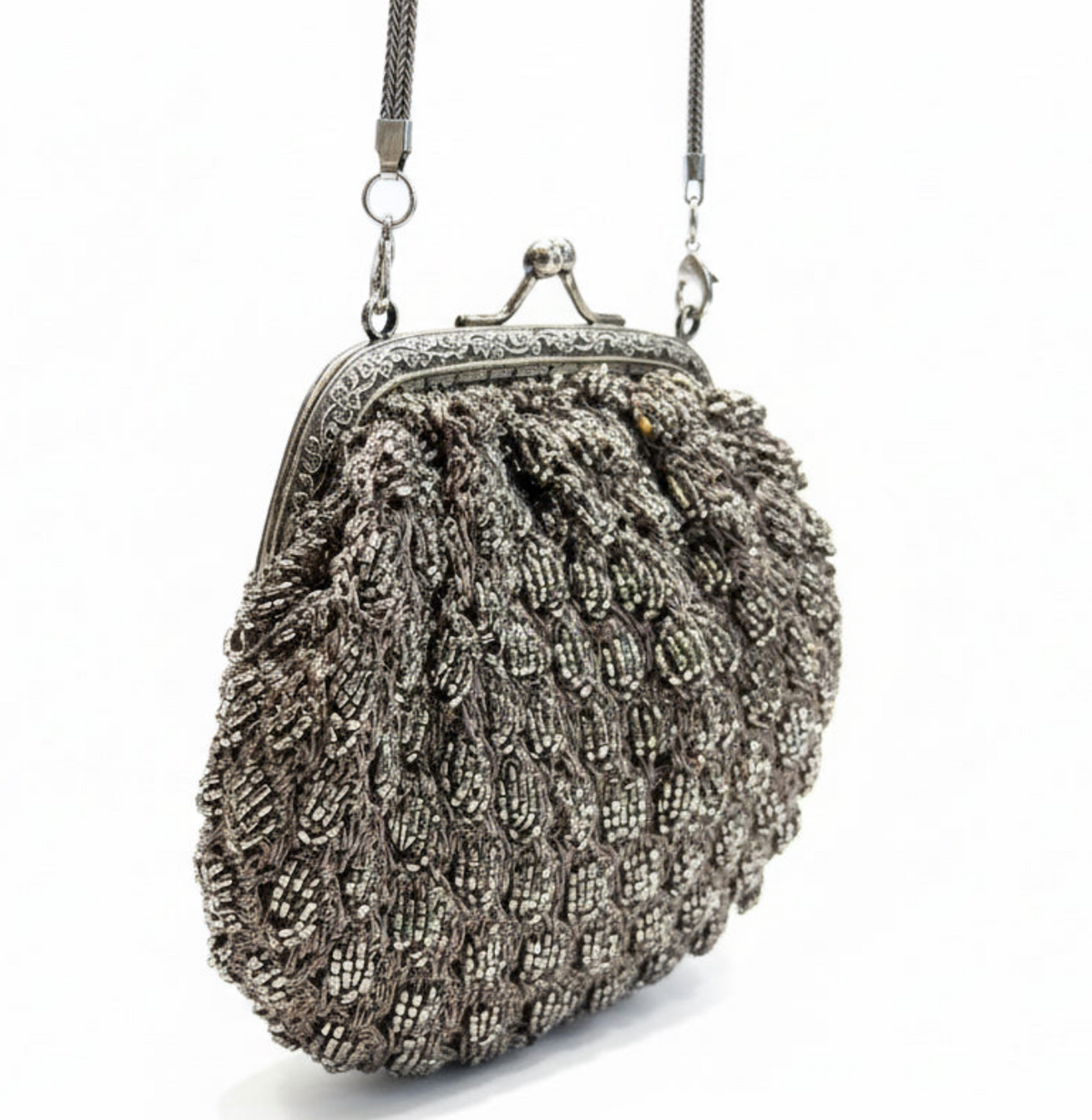 Bolso tejido gris y negro, vista 4 – Fahoma