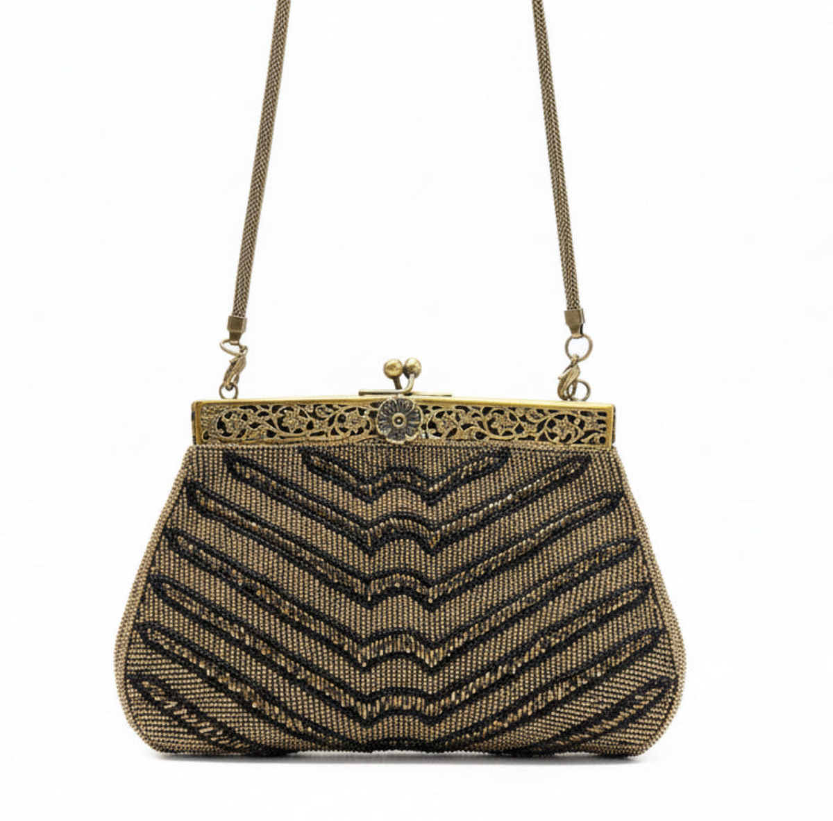 Bolso dorado y negro, vista 4 – Fahoma