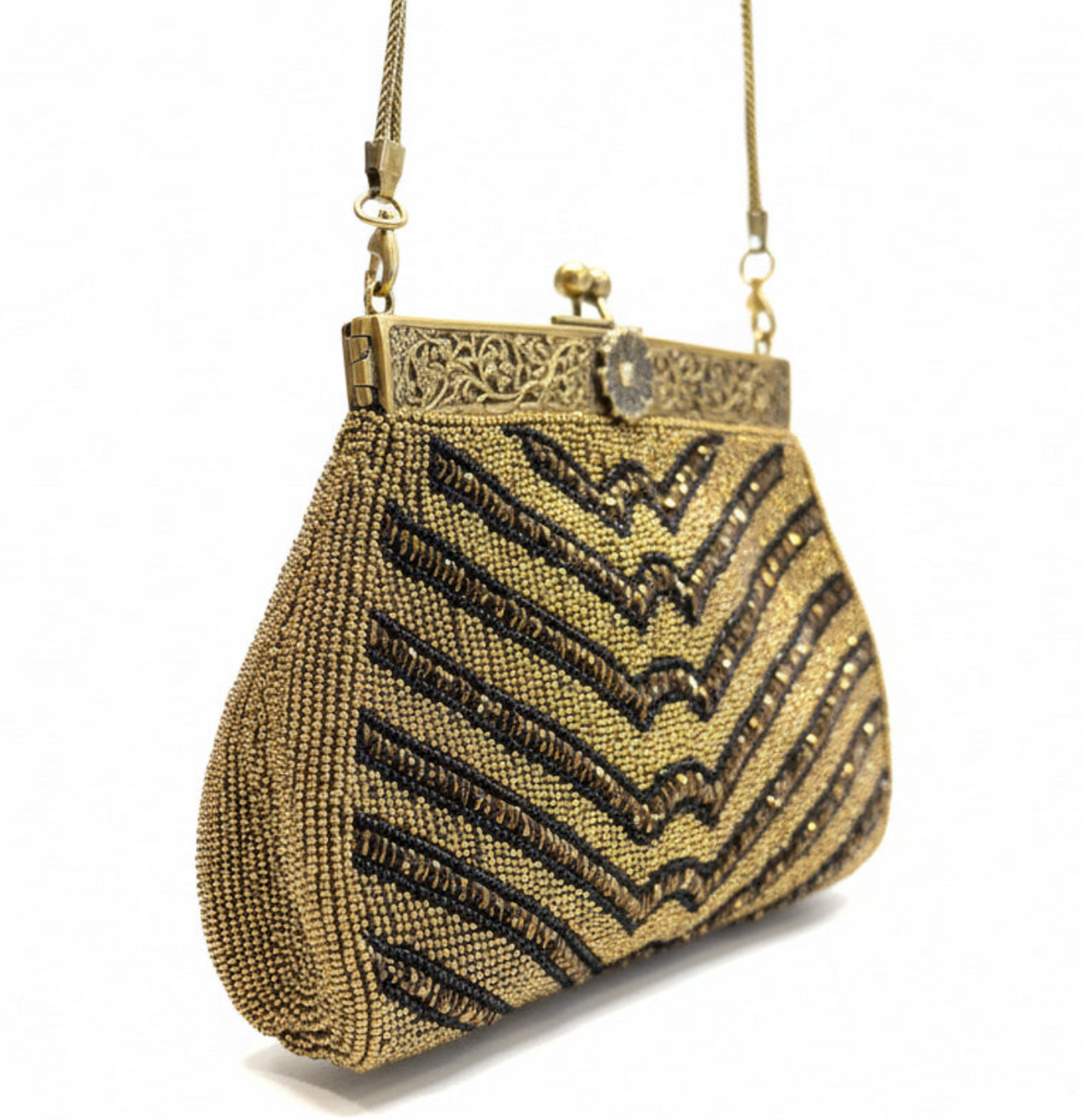 Bolso dorado y negro, vista 2 – Fahoma