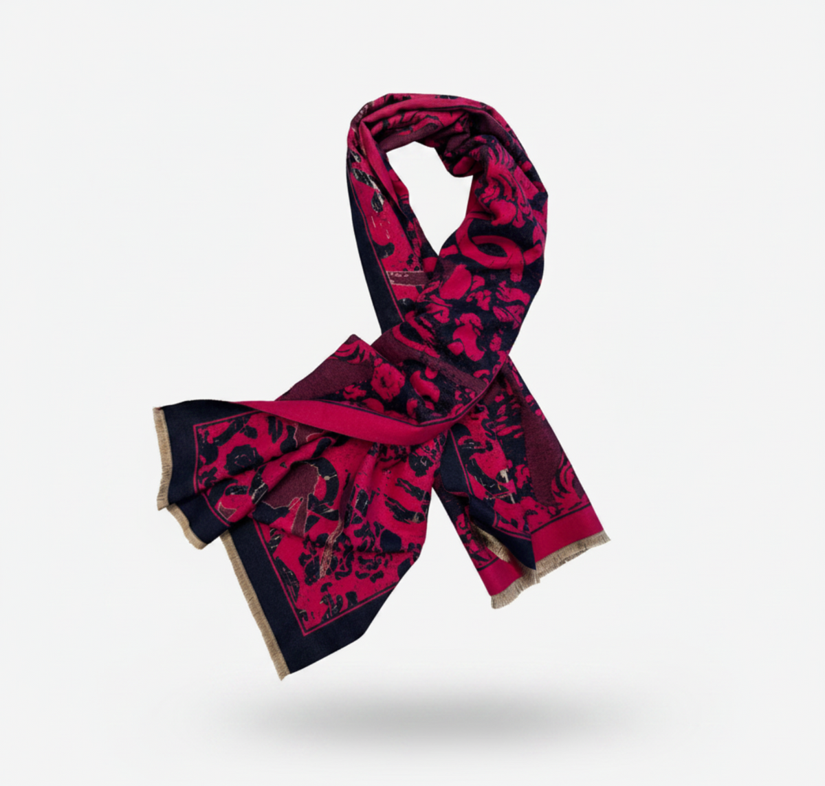 Pashmina azul y fucsia – Fahoma, bijouterie en Uruguay