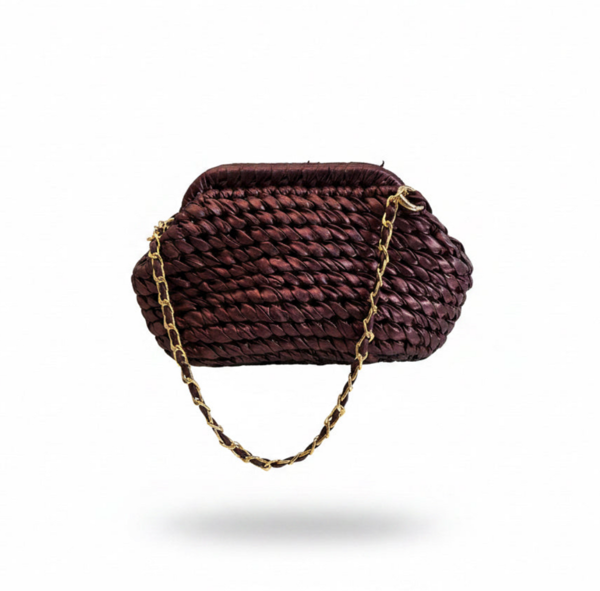 Bolso anudado borravino, vista 2 – Fahoma