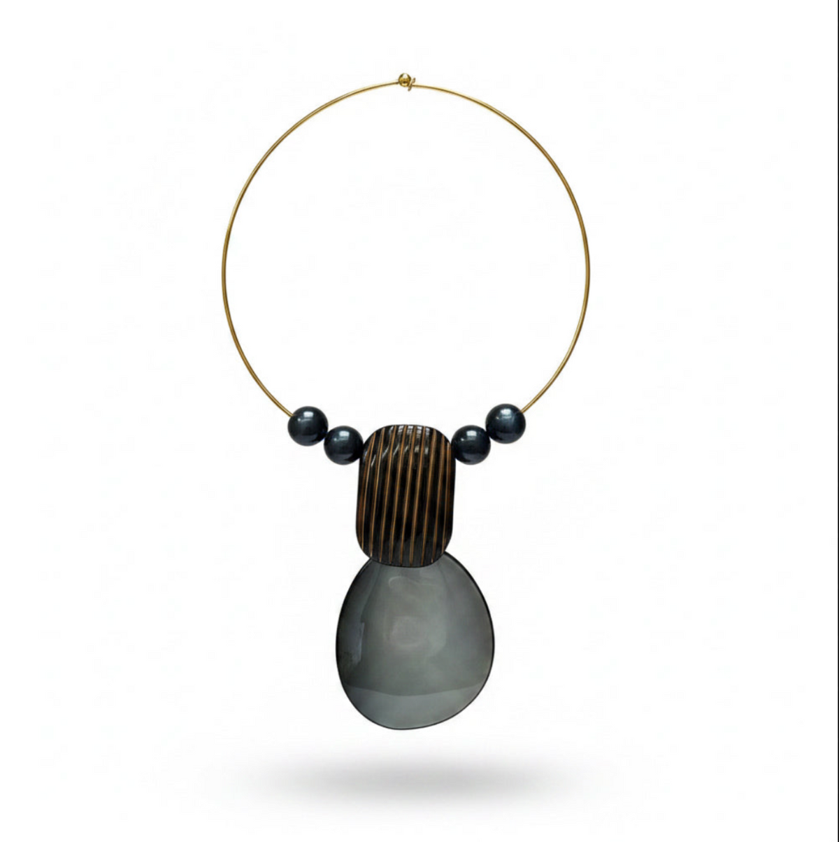 Collar dije combinado gris y negro – Fahoma, bijouterie en Uruguay