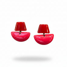 Cargar imagen en el visor de la galería, Caravanas fucsia y rojo
