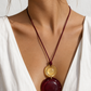 Collar bordó y beige, vista 2 – Fahoma