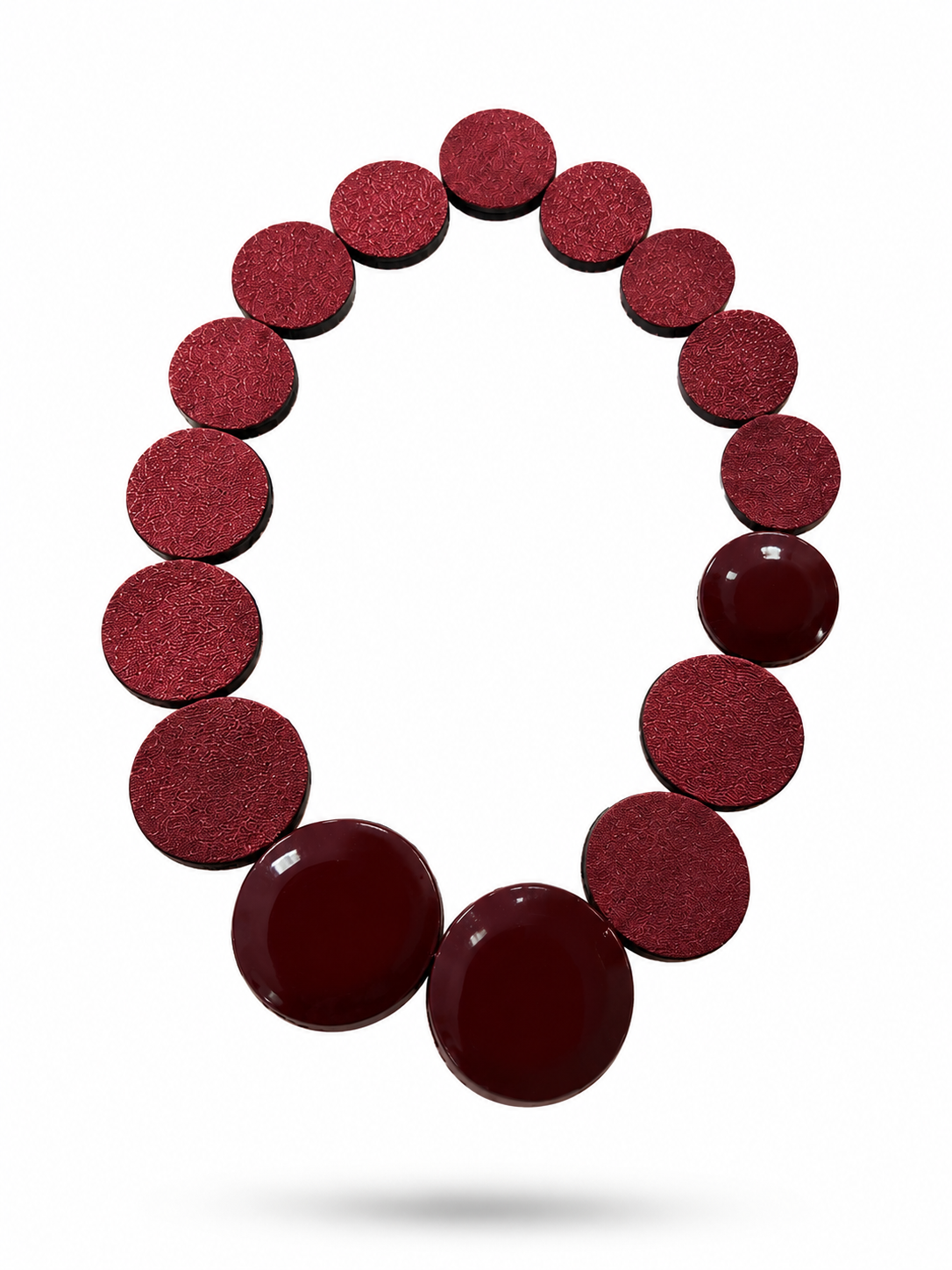 Collar de cuero bordó – Fahoma, bijouterie en Uruguay