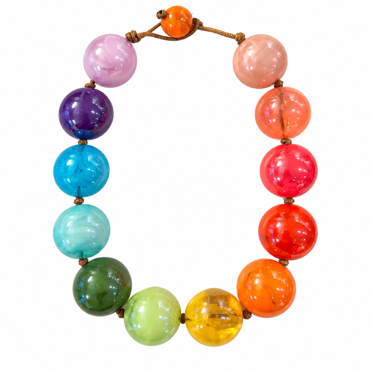 Collar esferas multicolor