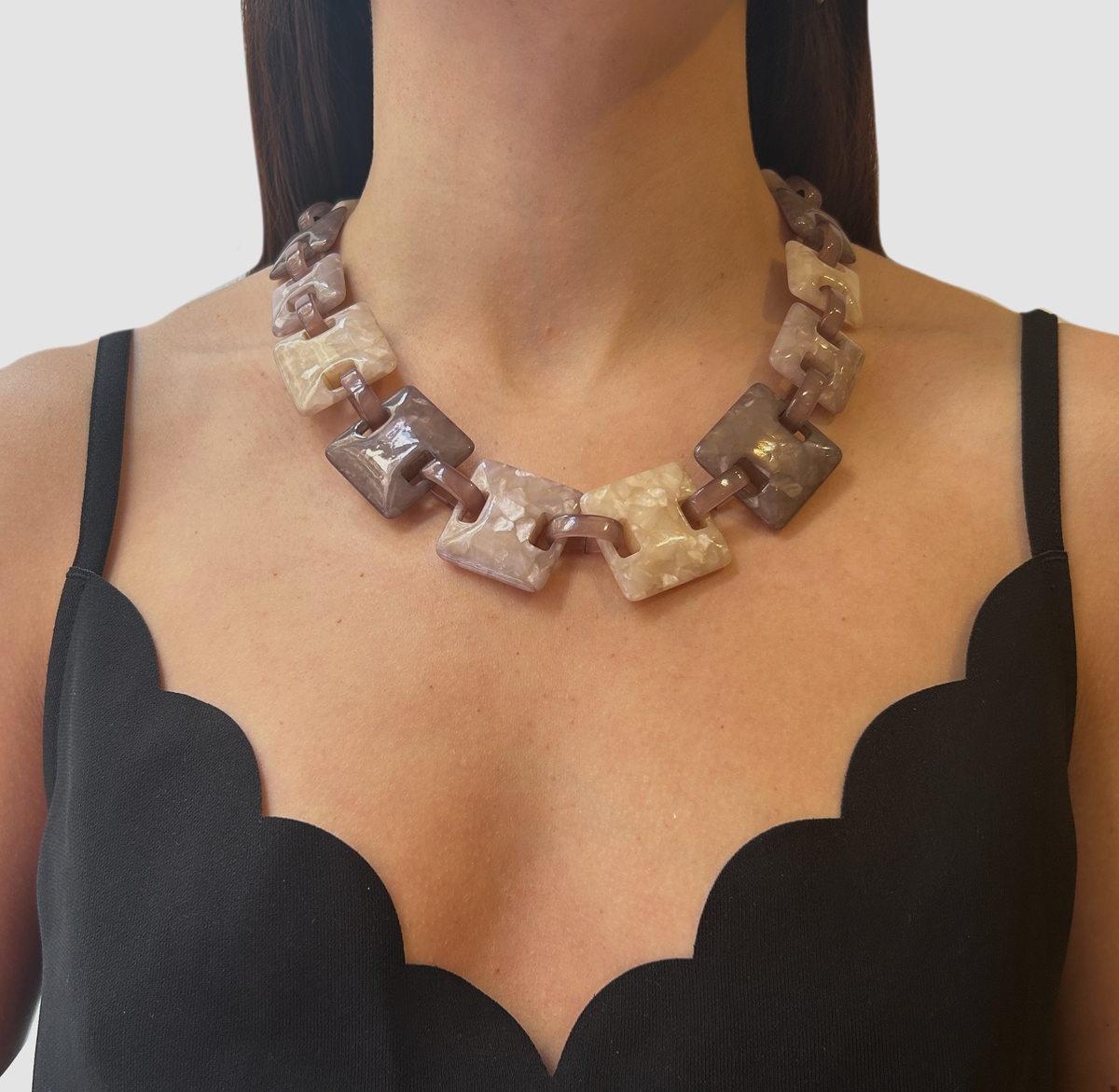 Collar cadena geométrica – Fahoma, bijouterie en Uruguay