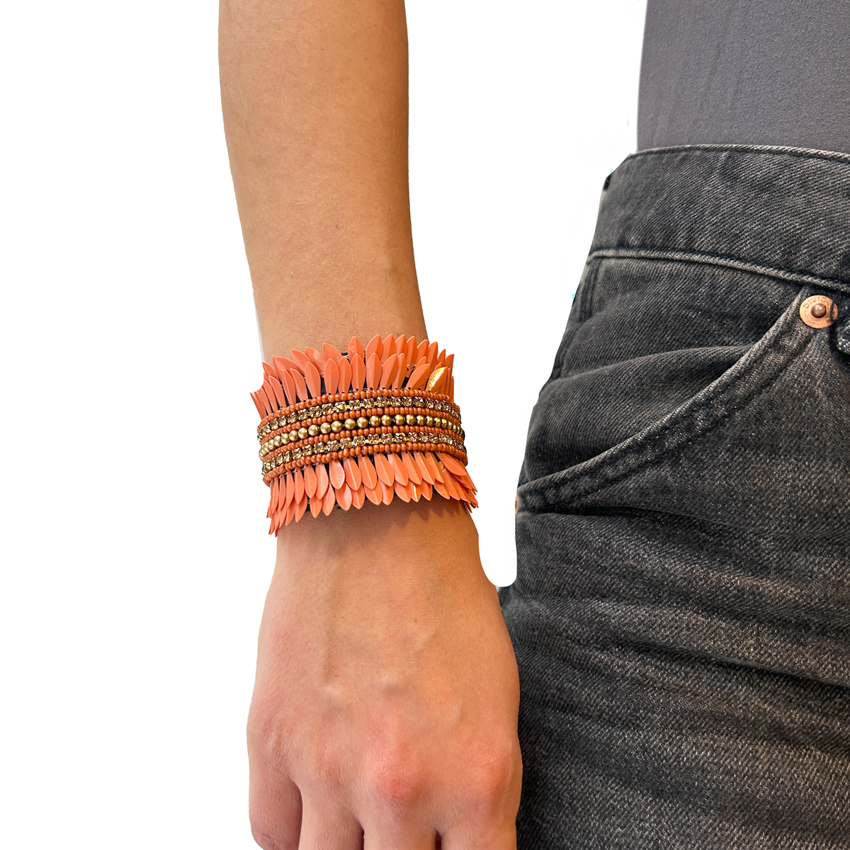 Pulsera lentejuelas y strass, vista 2 – Fahoma