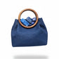 Bolso tejido azul con piedras – Fahoma, bijouterie en Uruguay