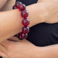 Pulsera bordó elástica, vista 2 – Fahoma