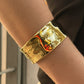 Pulsera dorada irregular, vista 2 – Fahoma
