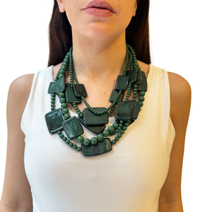 Collar cuentas rectangulares