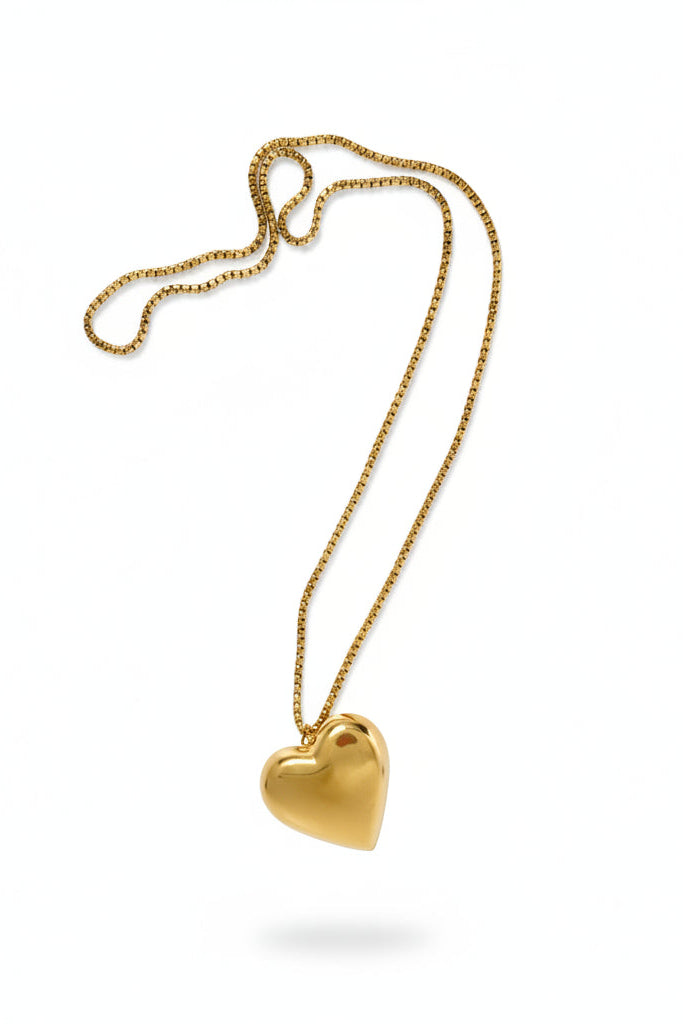 Collar largo dije corazón – Fahoma, bijouterie en Uruguay