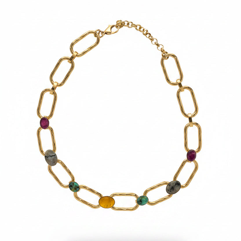 Collar piedras multicolor – Fahoma, bijouterie en Uruguay