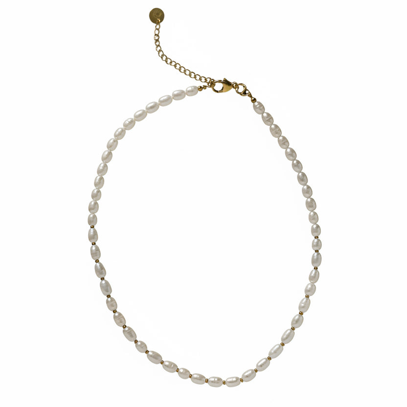 Collar perlas barrocas con mosquetón – Fahoma, bijouterie en Uruguay
