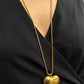 Collar largo dije corazón, vista 2 – Fahoma