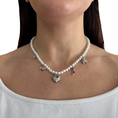 collar corto con perlas